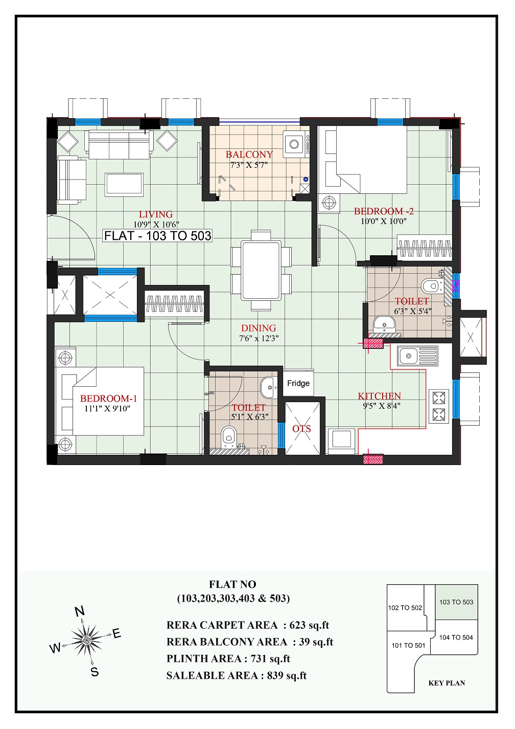 2 BHK 839 Sq. Ft. Apartment in Ramaniyam Akshayam