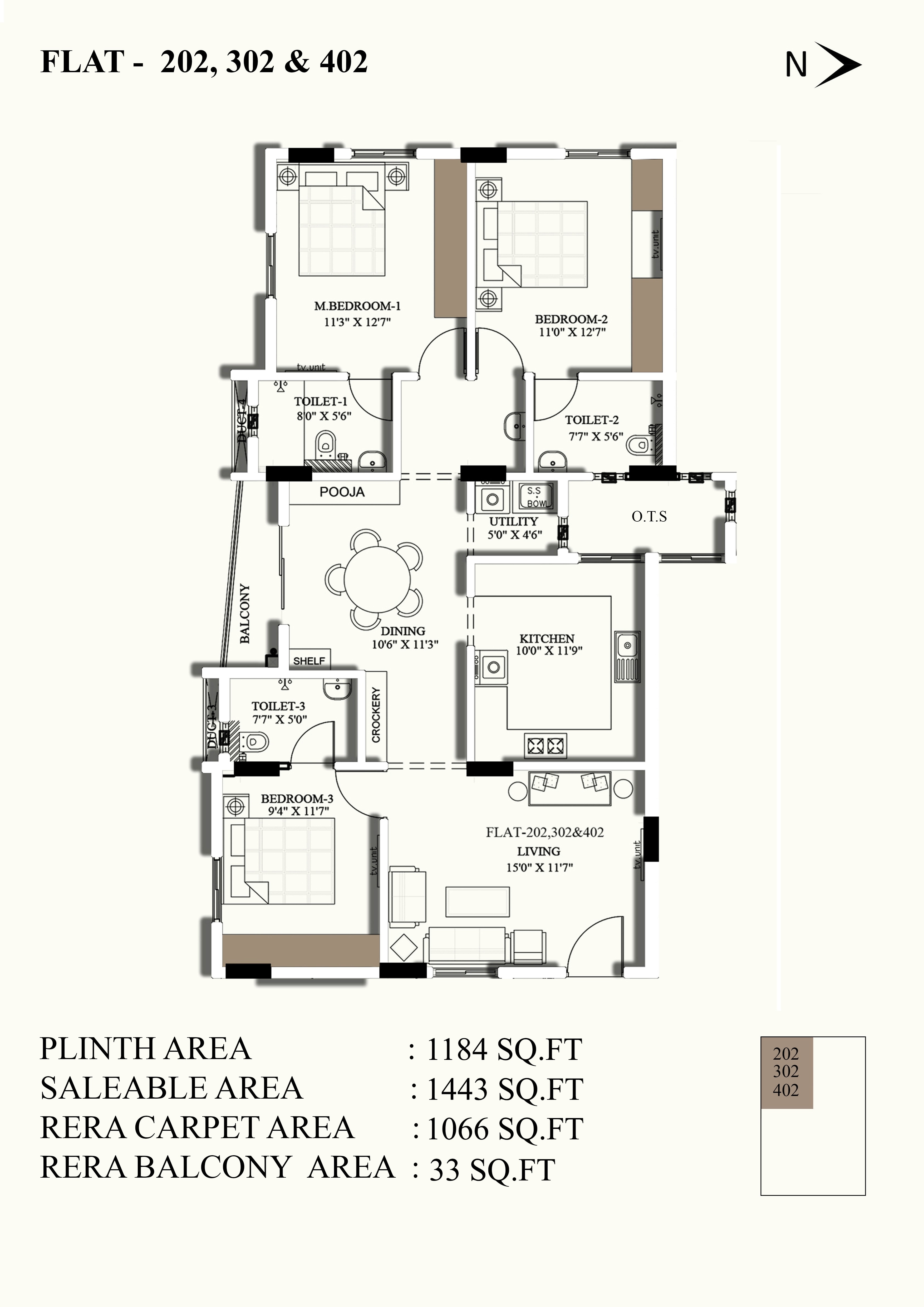 2 BHK 938 Sq. Ft. Apartment