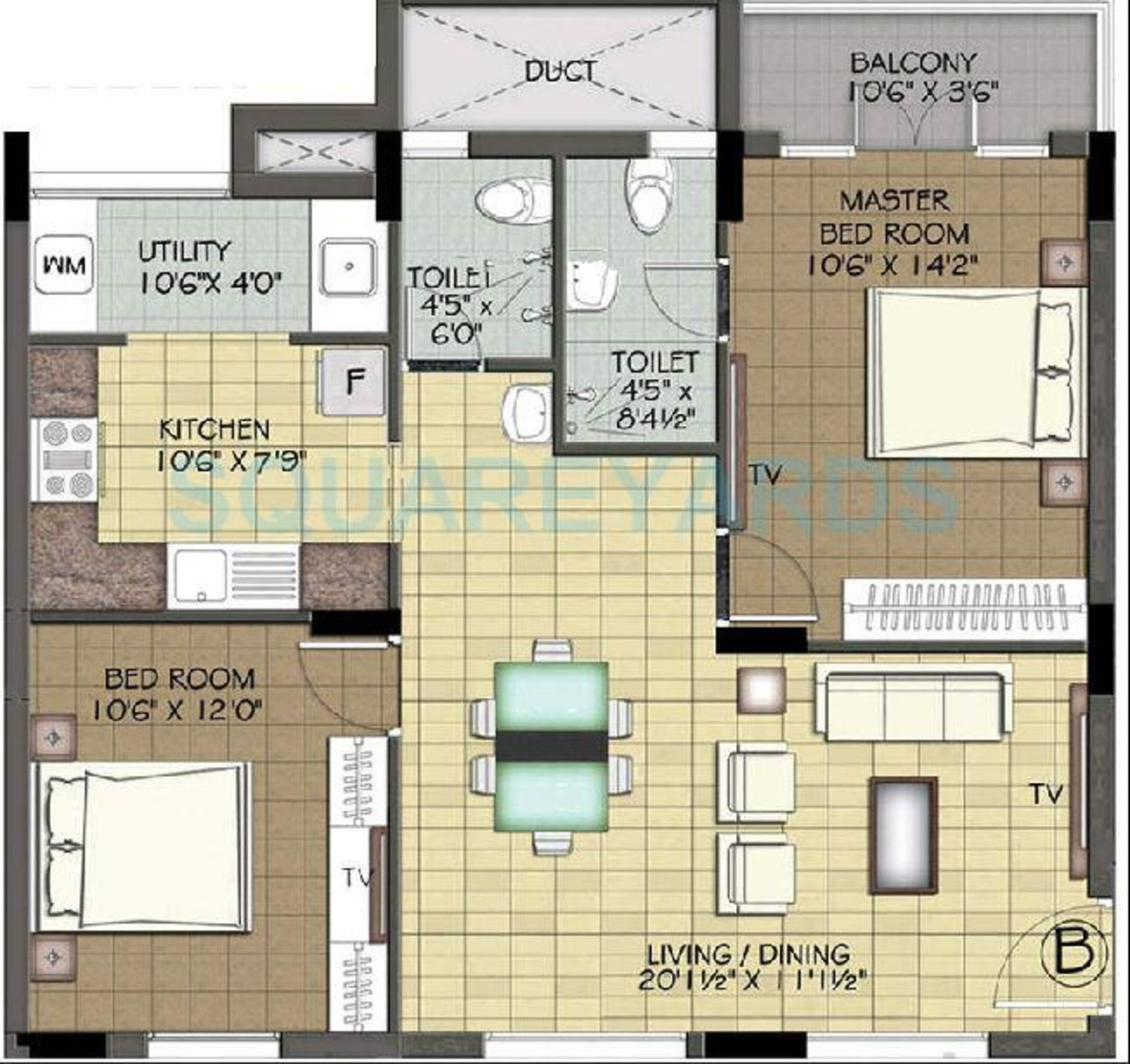 ramaniyam auroville apartment 2bhk 1152sqft1