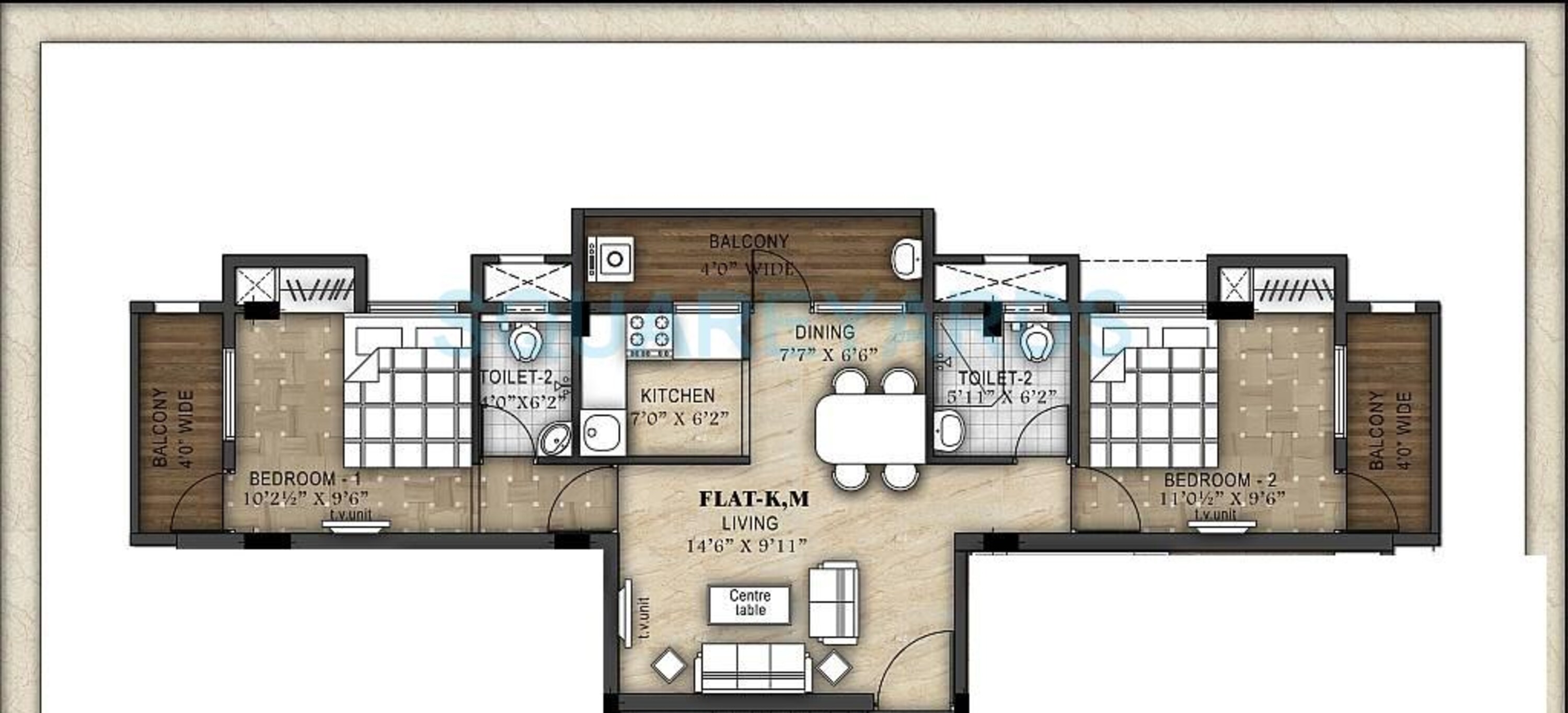 ramaniyam d 106 apartment 2bhk 1217sqft1