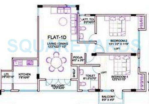 2 BHK 1251 Sq. Ft. Apartment in Ramaniyam Gatsby