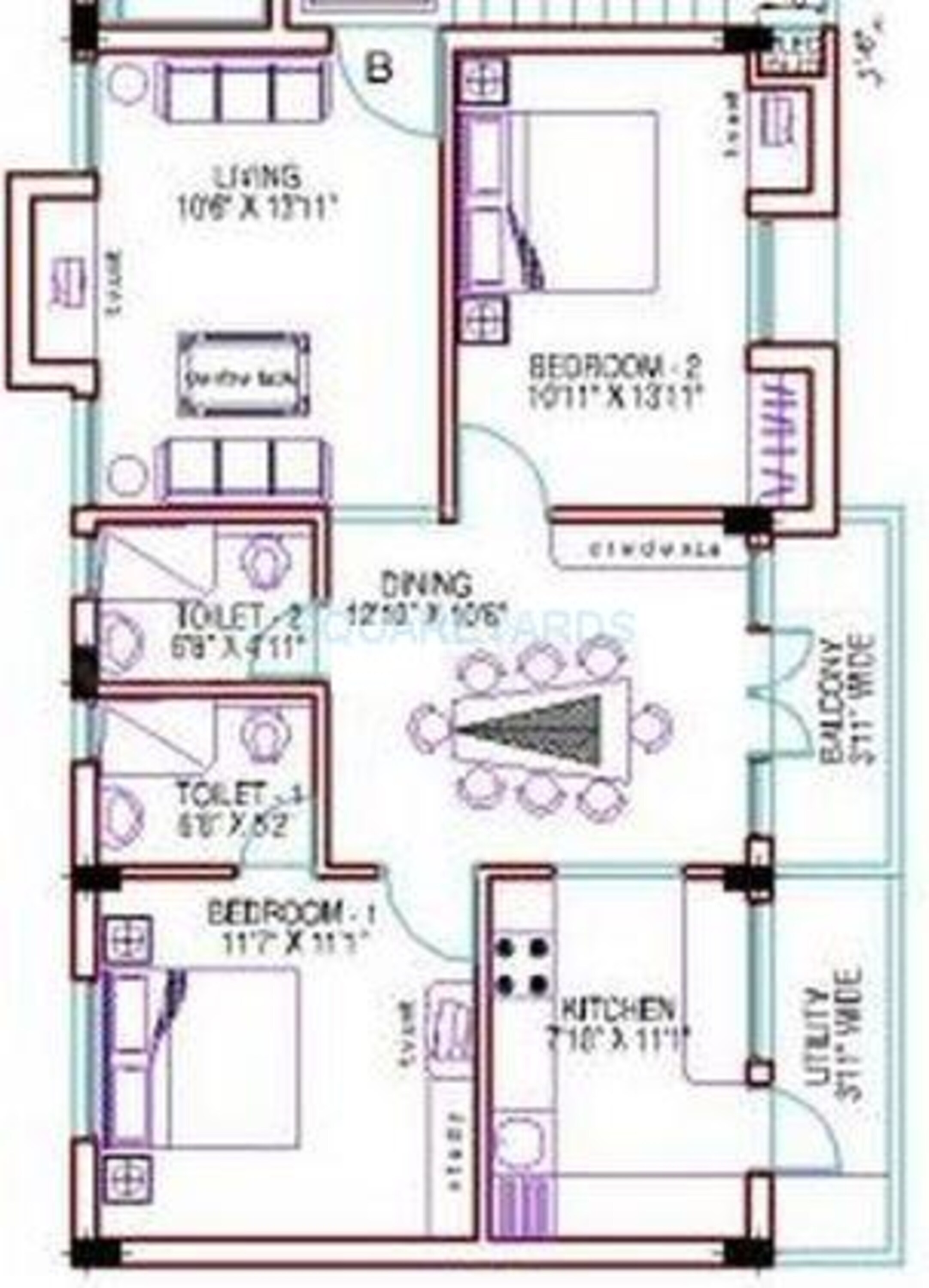 ramaniyam gauravv apartment 2bhk 1100sqft1