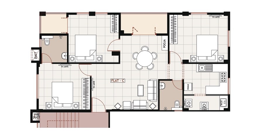 3 BHK 1274 Sq. Ft. Apartment