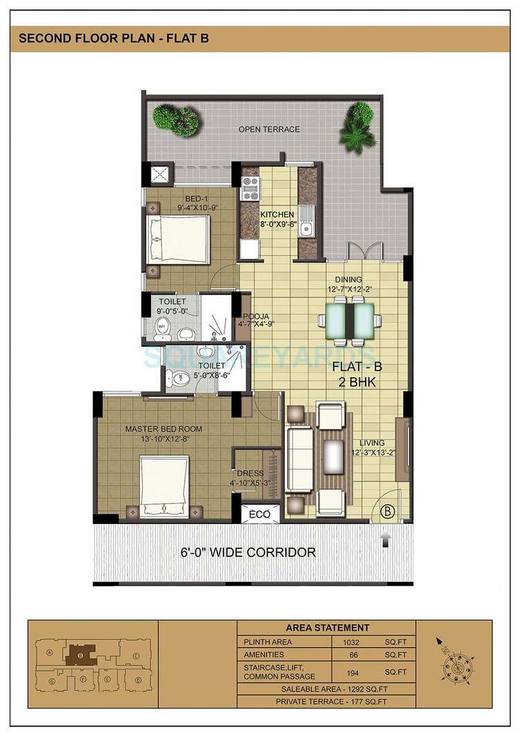 ramaniyam isha apartment 2bhk 1292sqft1