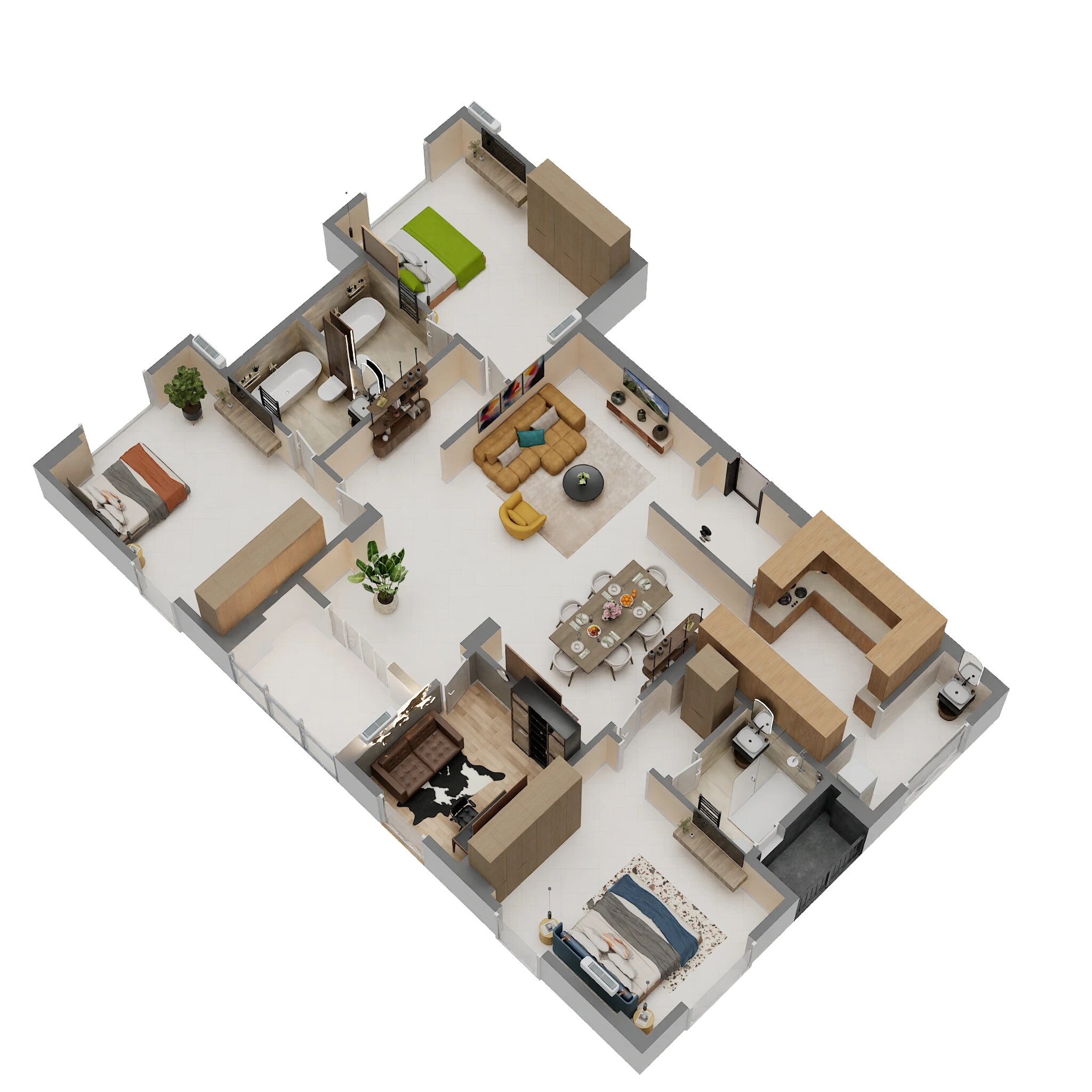 Floor plan of 3 BHK 2323 Sq. Ft. Apartment in Ramaniyam Regal, Chennai