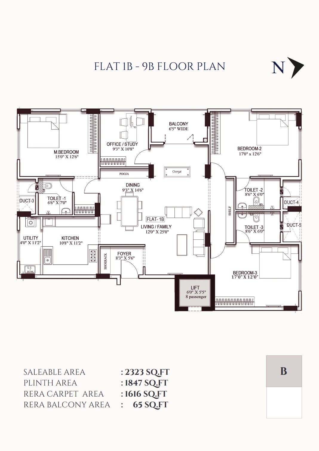 3 BHK 2323 Sq. Ft. Apartment