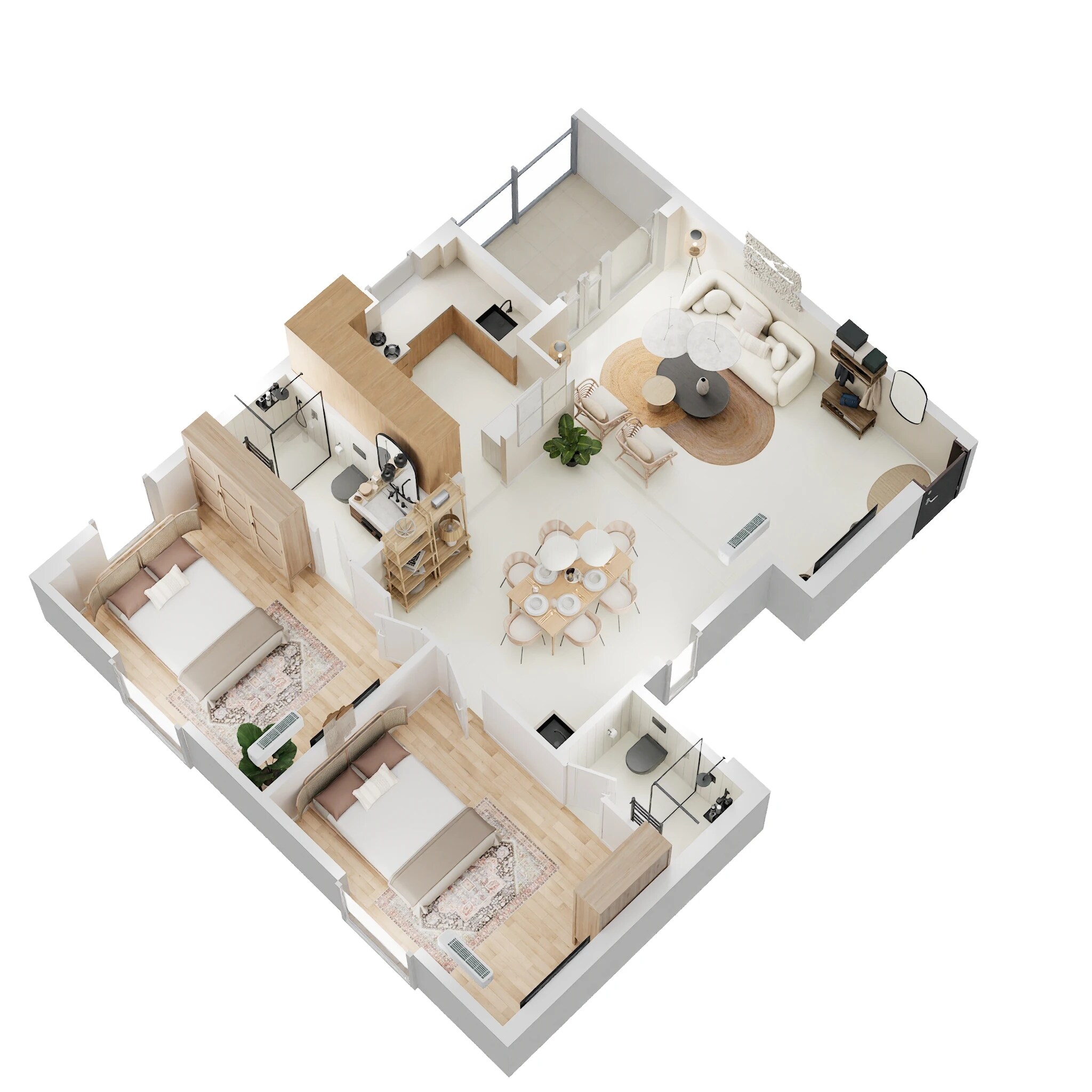 2 BHK 1036 Sq. Ft. Apartment