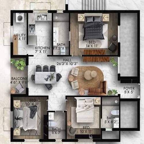 Rams Lalith Ananth 3 BHK Layout