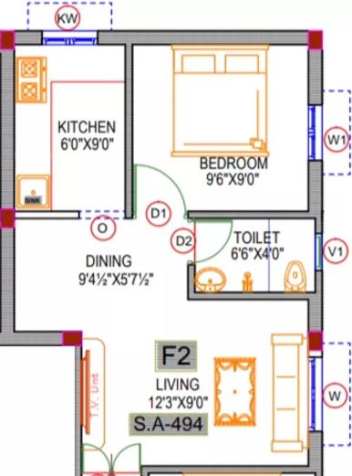 rishi sri archana flats apartment 1bhk 494sqft11