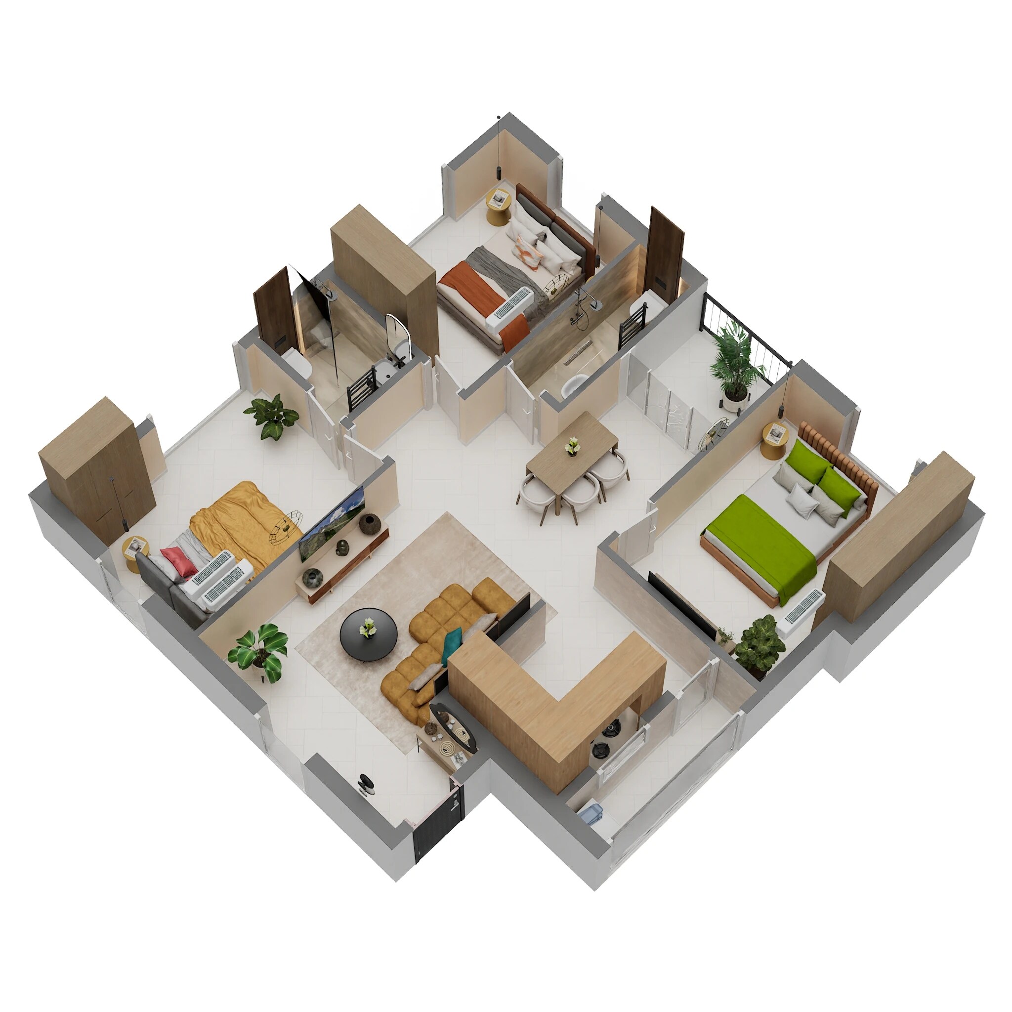 3 BHK 1197 Sq. Ft. Apartment
