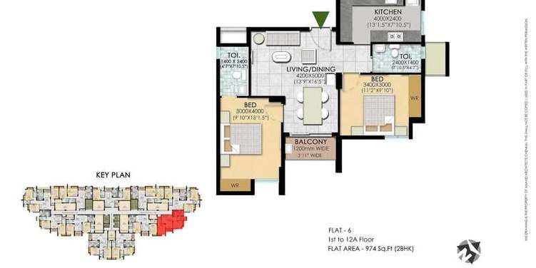 ruby royal tower apartment 2 bhk 974sqft 20242009122003