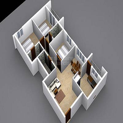 Floor plan of 3 BHK 1439 Sq. Ft. Apartment in Russel Lions Gate, Chennai