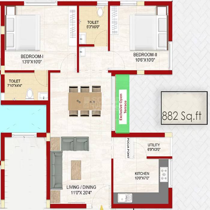 SD Morning Glory 2 BHK Layout