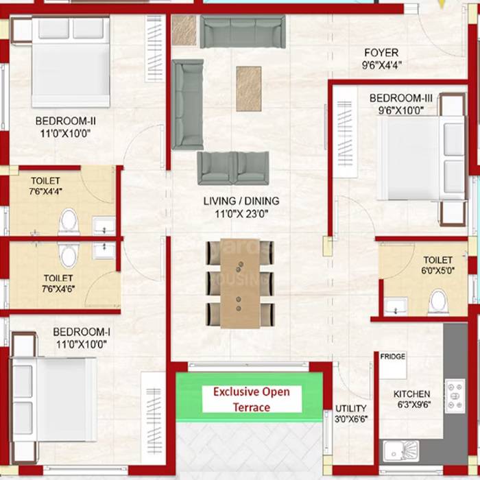 SD Morning Glory 3 BHK Layout