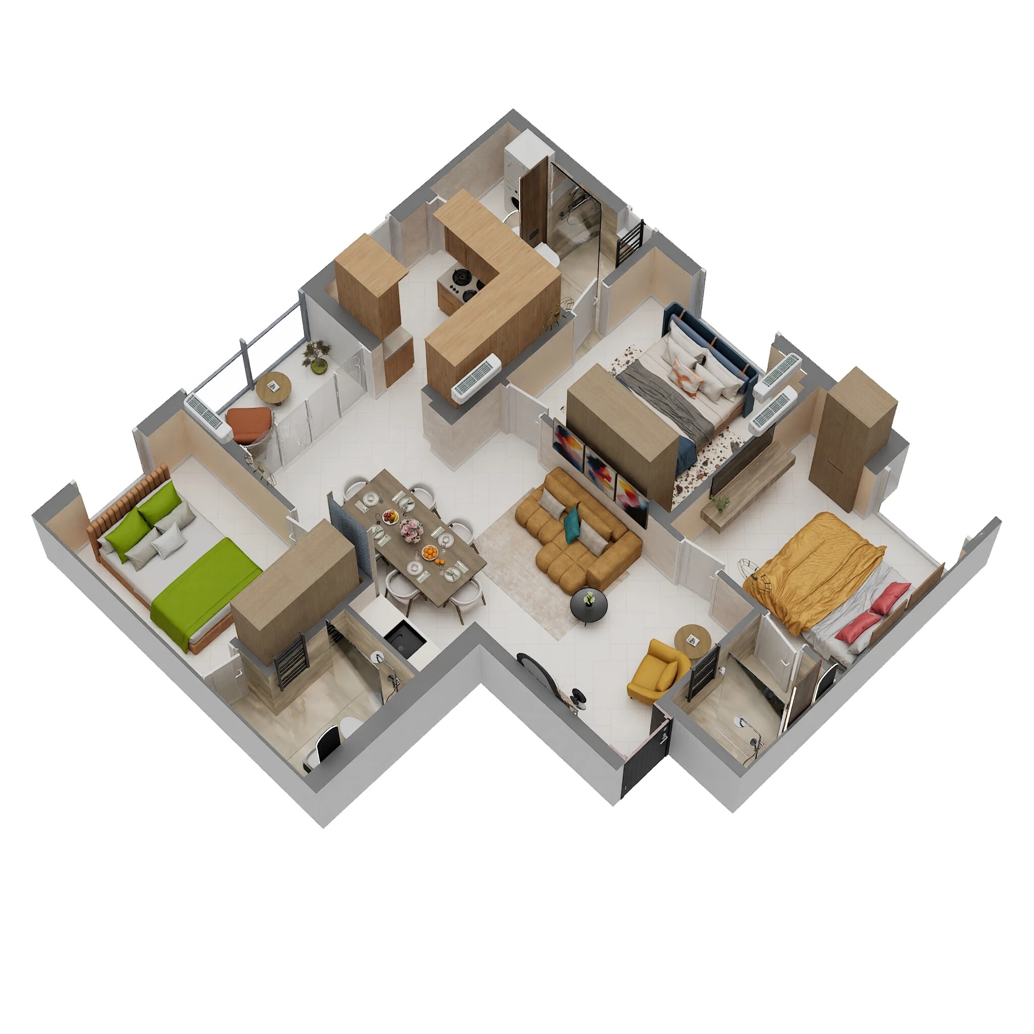 3 BHK 1214 Sq. Ft. Apartment