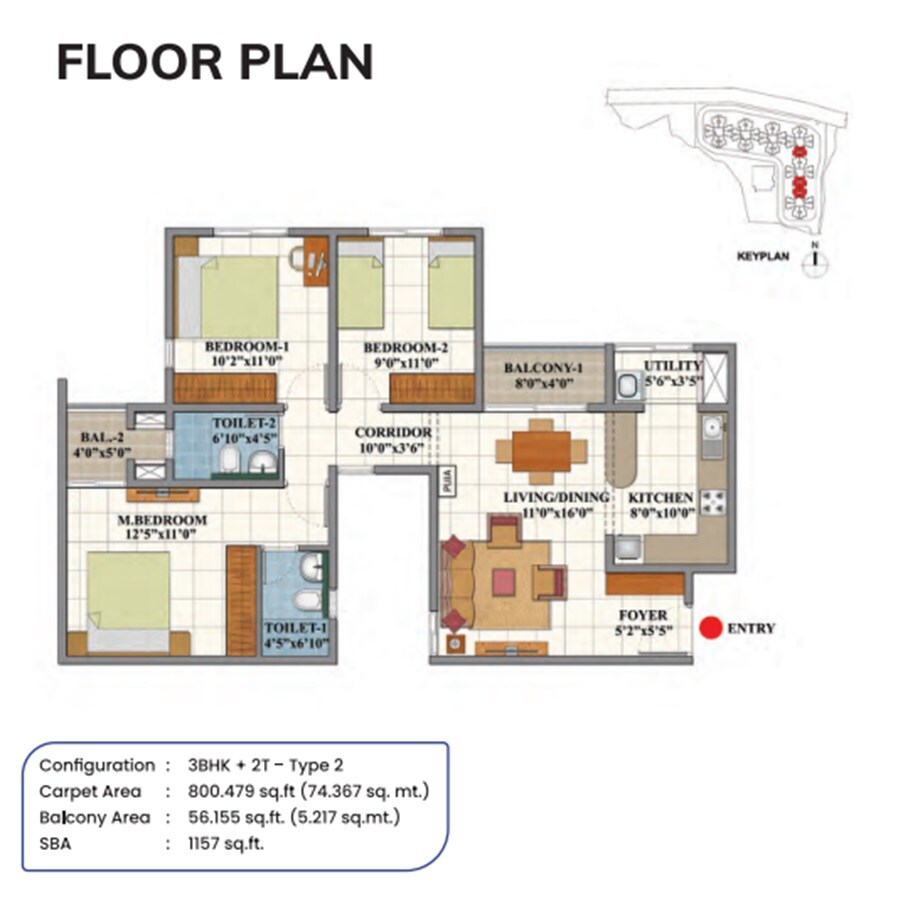 Other, shriram-122-west 3 Bedroom 1157 Sq.Ft. Apartment In Porur Chennai 9500032