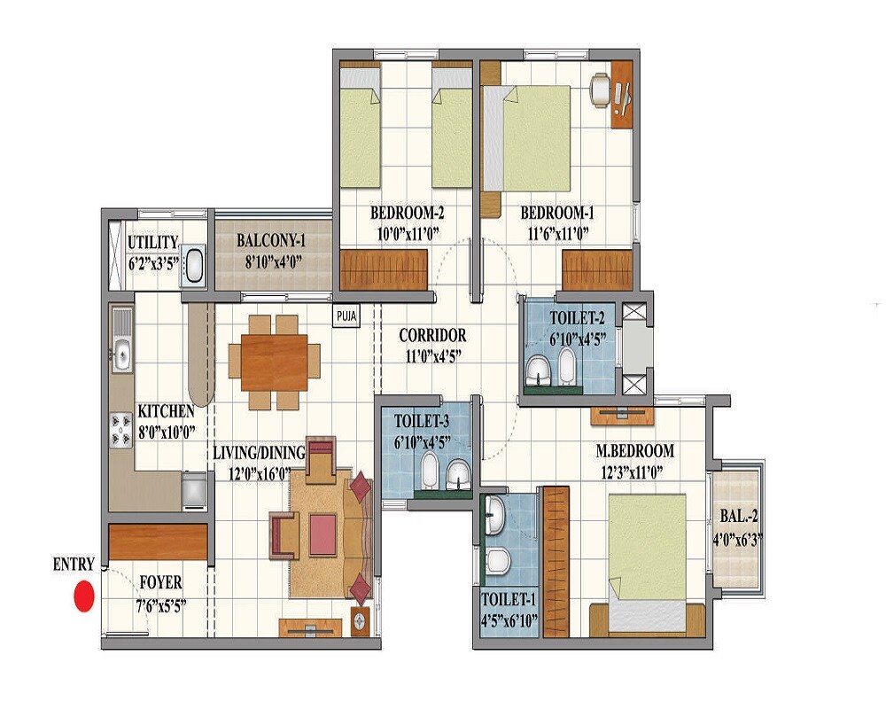  3 BHK Apartment at Shriram 122 West, Porur – for Sale