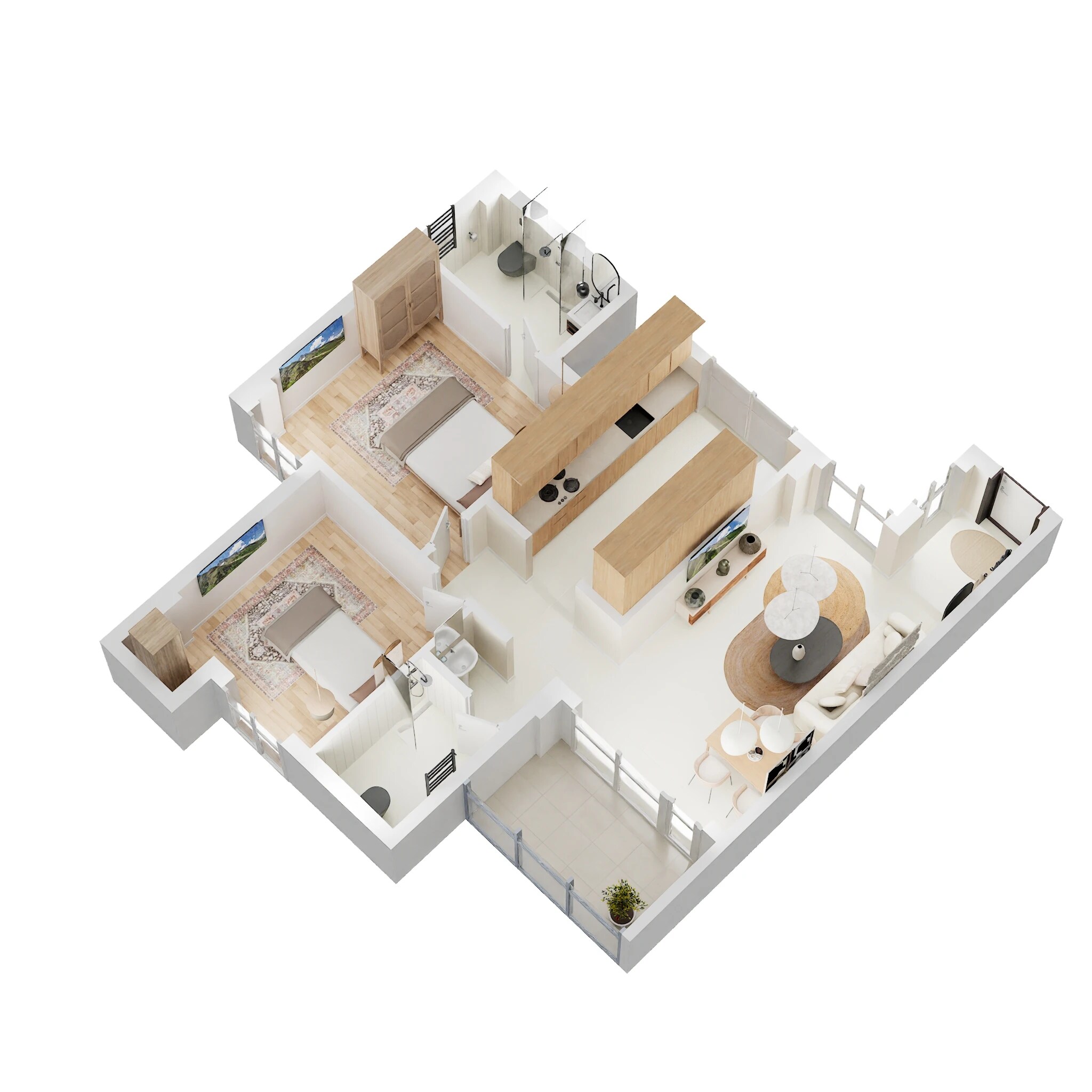 2 BHK 1100 Sq. Ft. Apartment