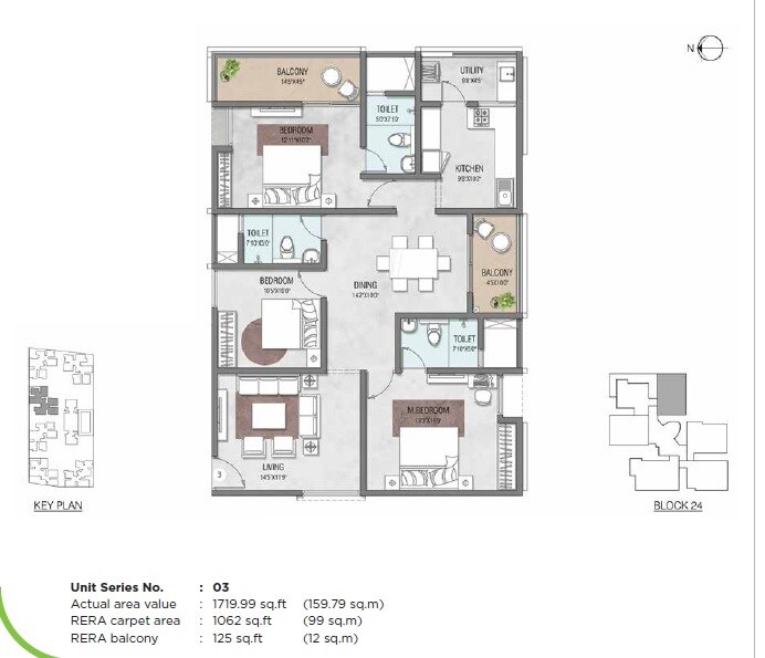 3 BHK 1720 Sq. Ft. Apartment