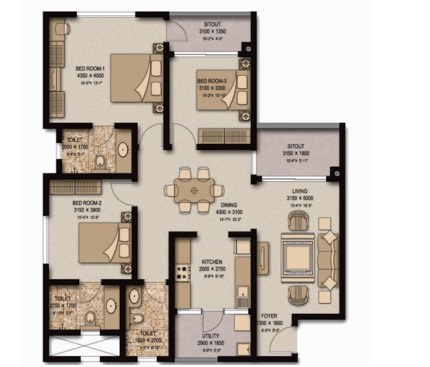 sobha meritta apartment 3 bhk 1655sqft 20260029120031