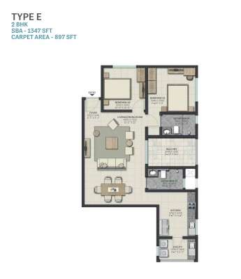 2 BHK 1347 Sq. Ft. Apartment in Sobha Palacia