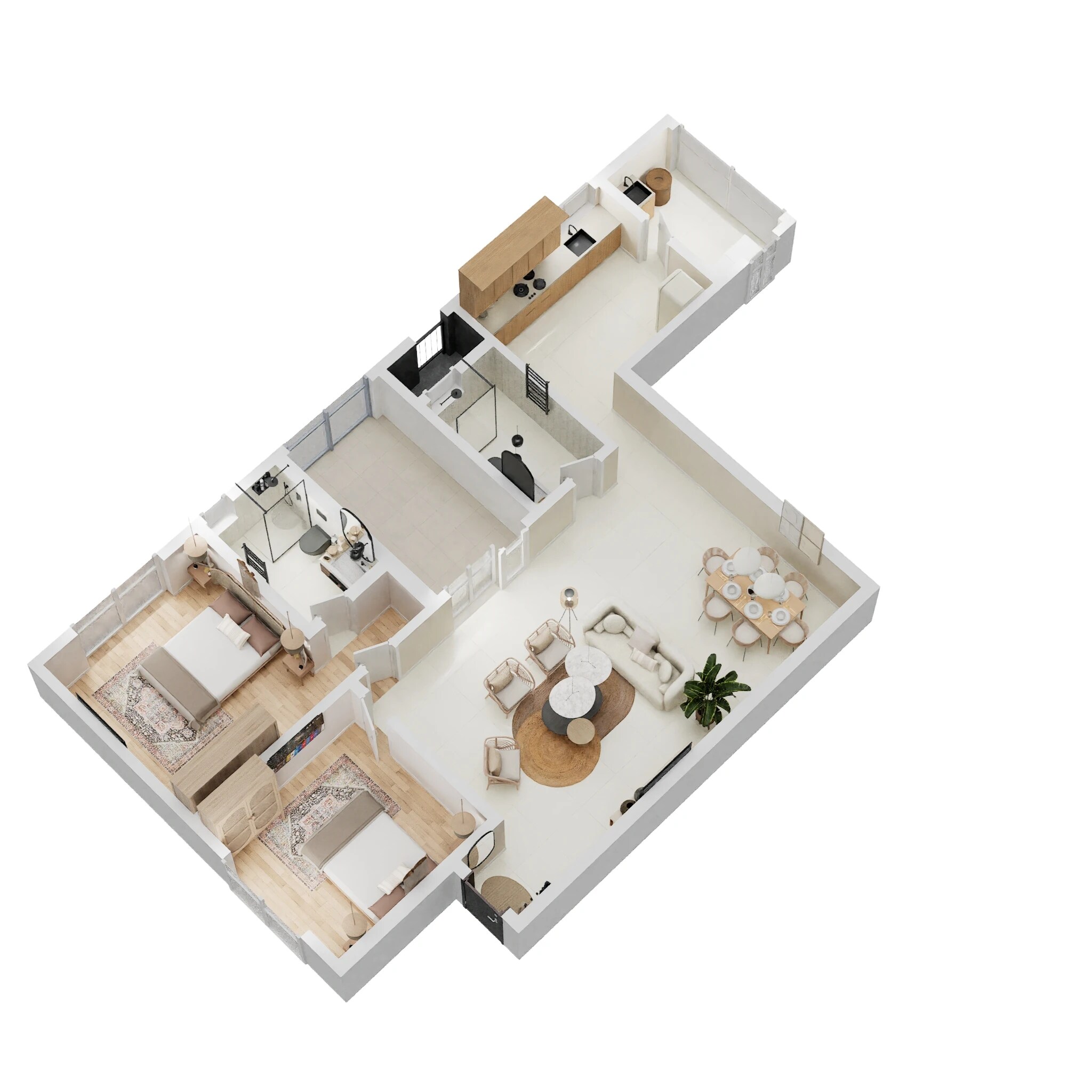 Floor plan of 2 BHK 1347 Sq. Ft. Apartment in Sobha Palacia, Chennai