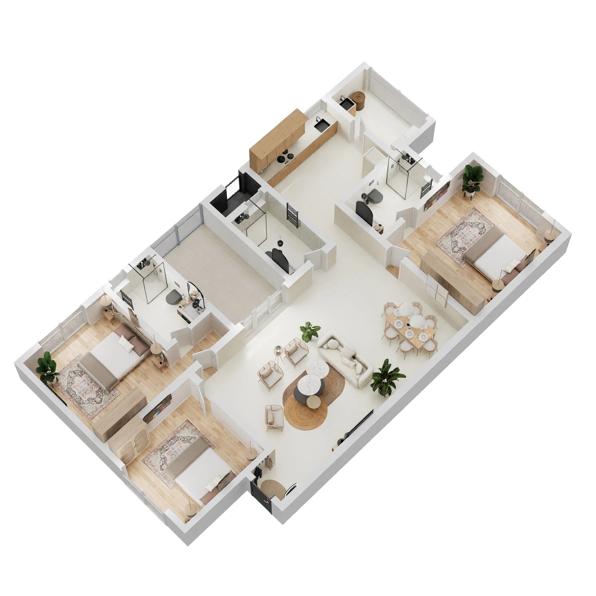 Floor plan of 3 BHK 1634 Sq. Ft. Apartment in Sobha Palacia, Chennai