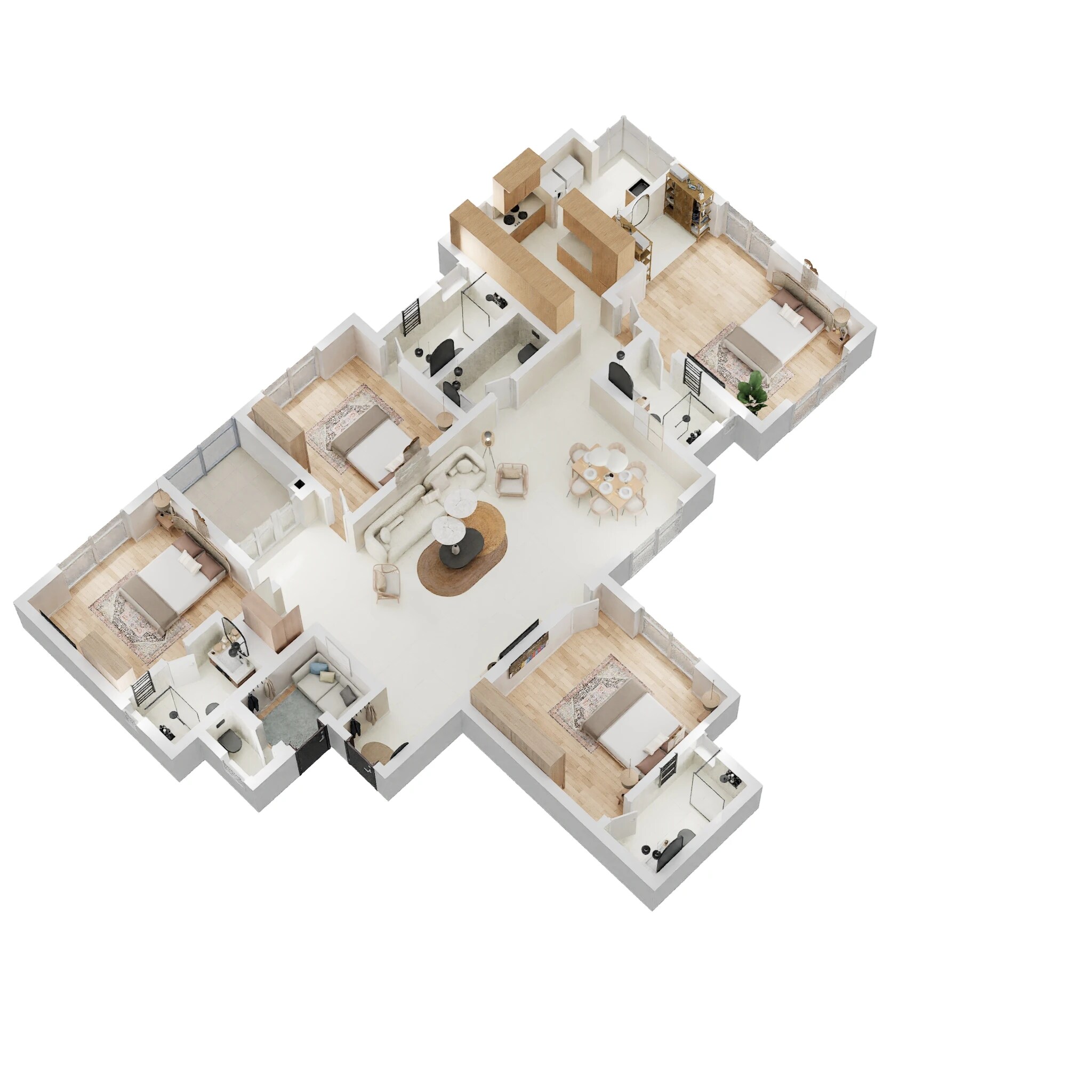 Floor plan of 4 BHK 2444 Sq. Ft. Apartment in Sobha Palacia, Chennai