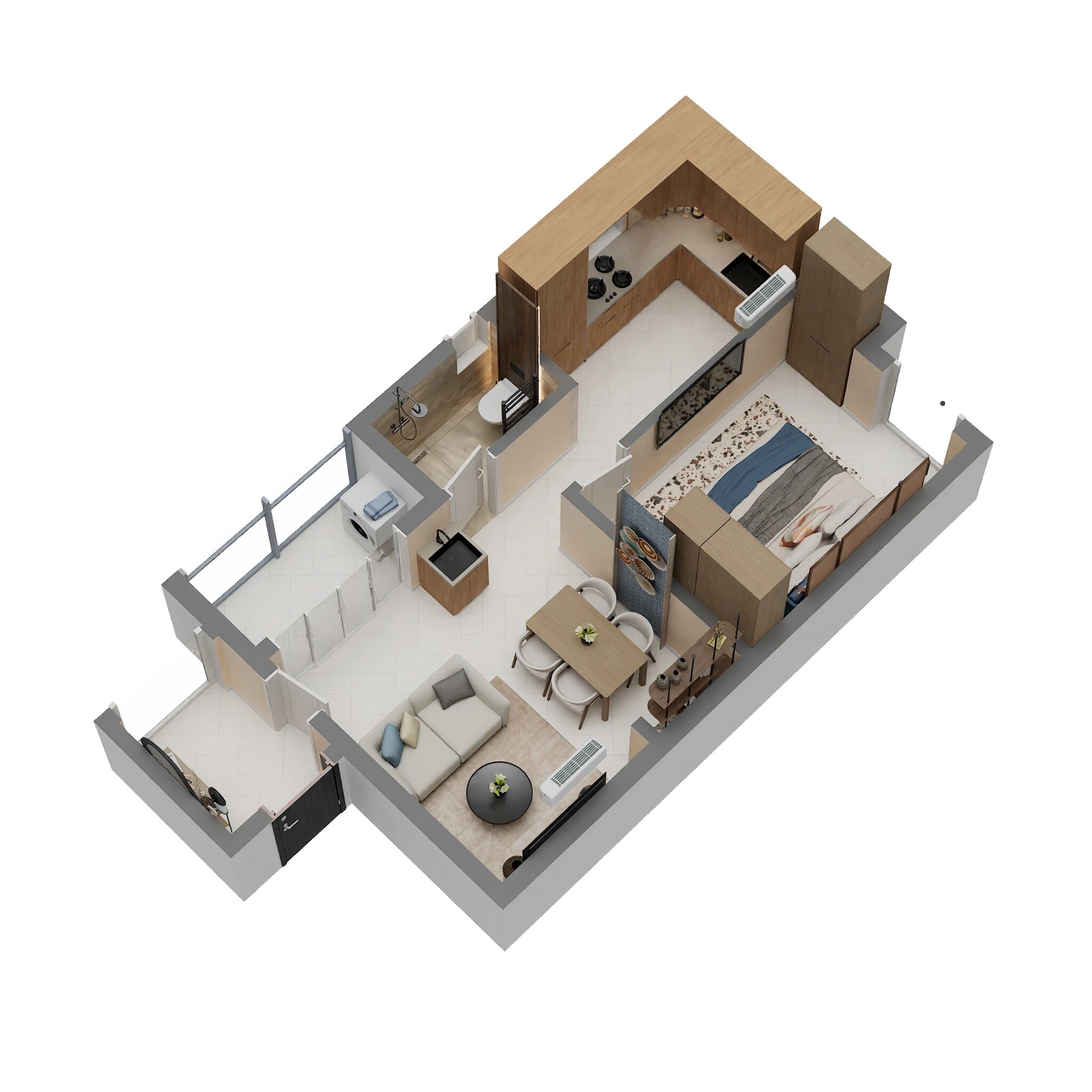 1 BHK 617 Sq. Ft. Apartment