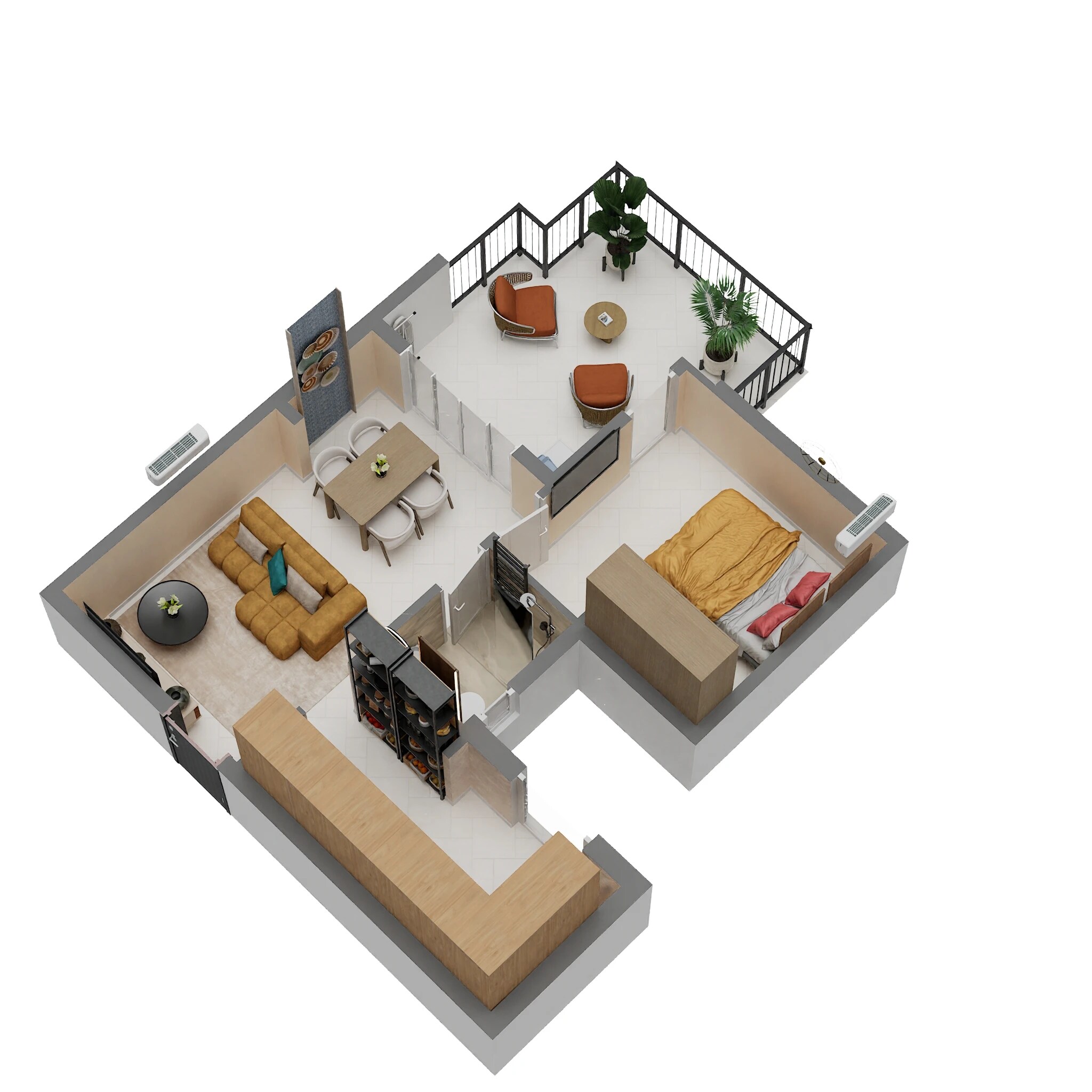 1 BHK 808 Sq. Ft. Apartment