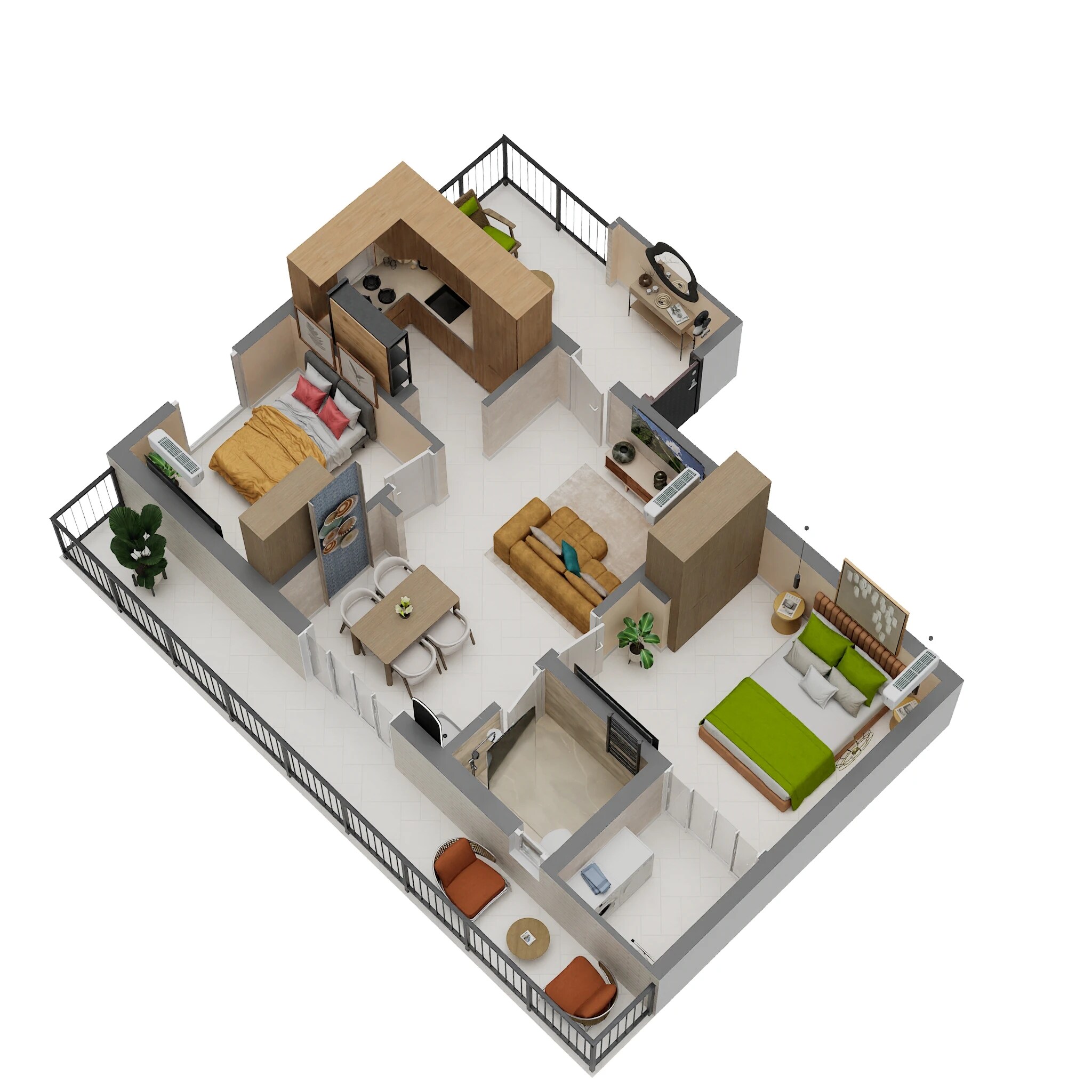 2 BHK 1195 Sq. Ft. Apartment