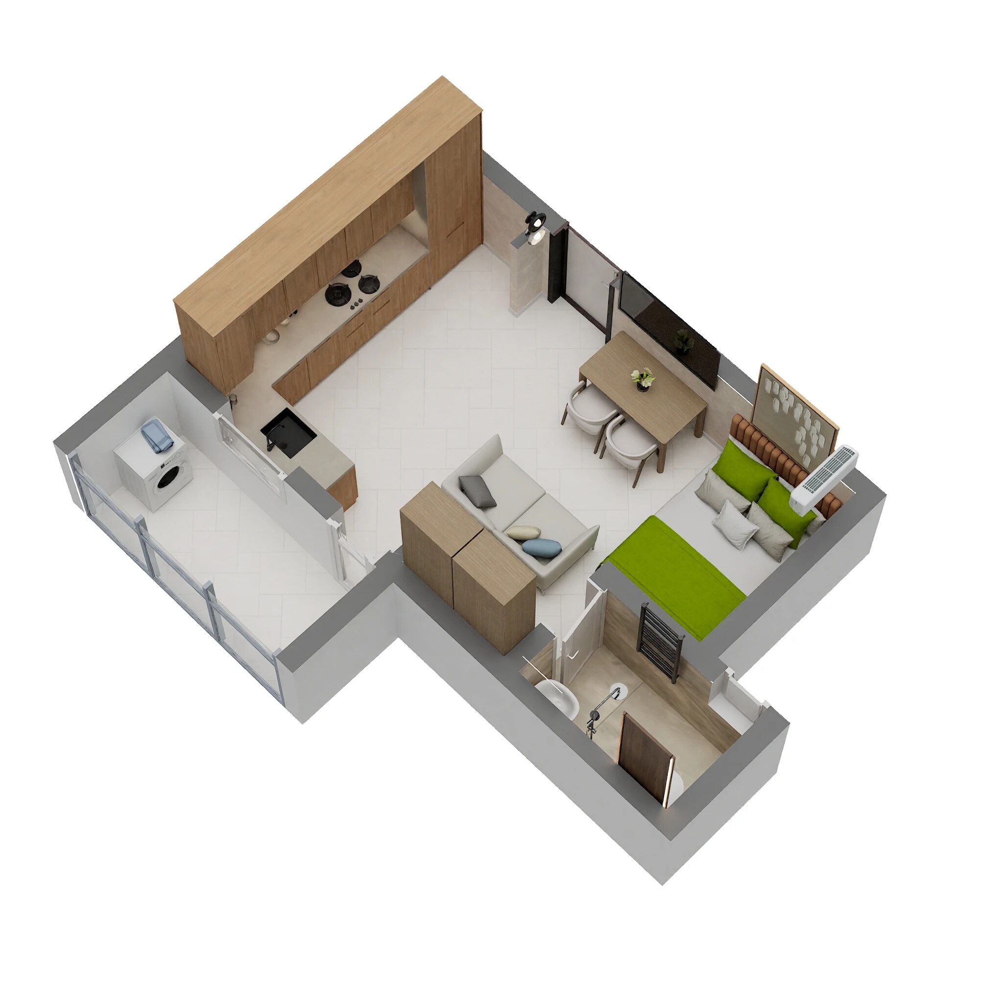 Floor plan of 517 Sq. Ft. Studio in Spyka Bliss, Chennai
