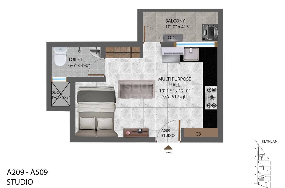 517 Sq. Ft. Studio