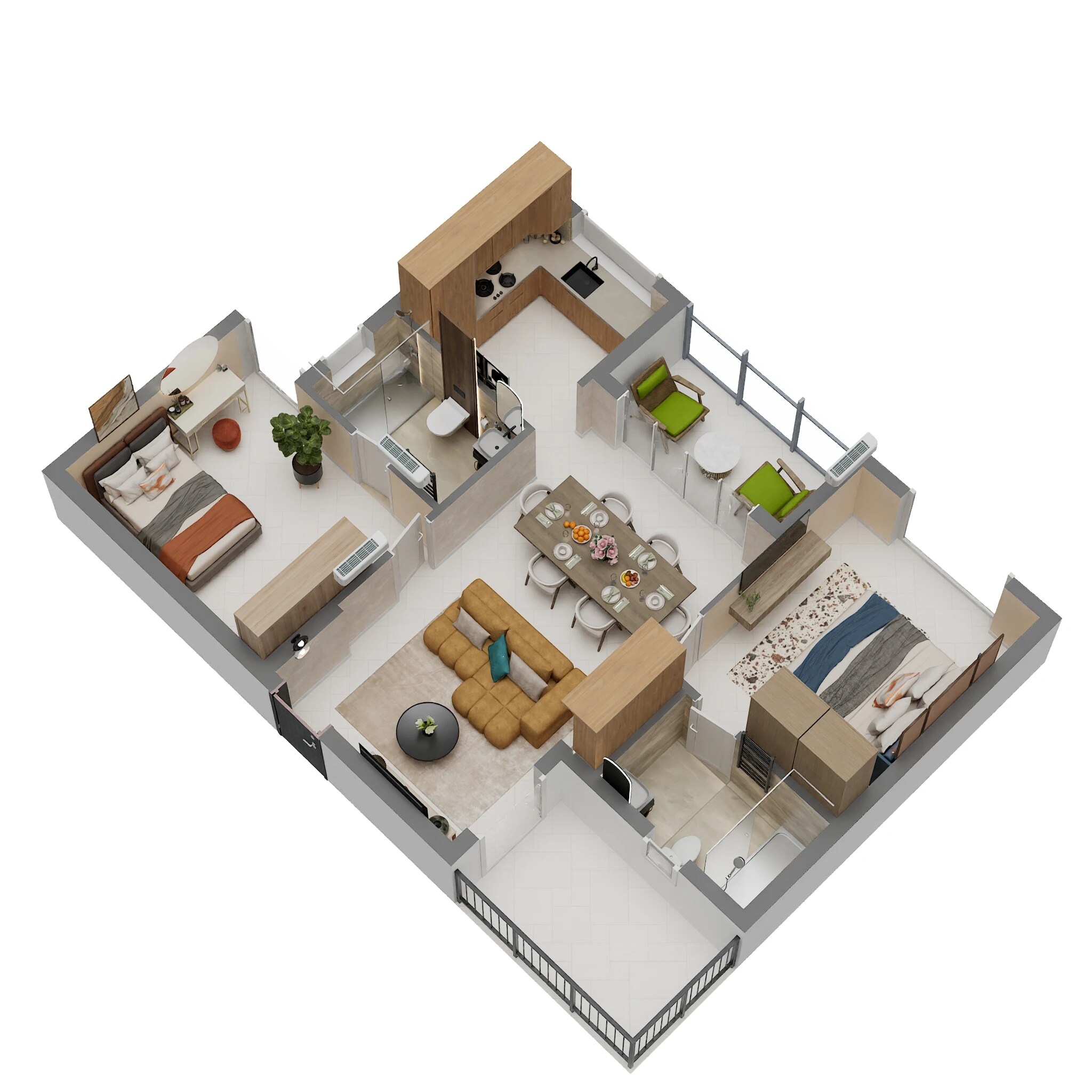 2 BHK 910 Sq. Ft. Apartment