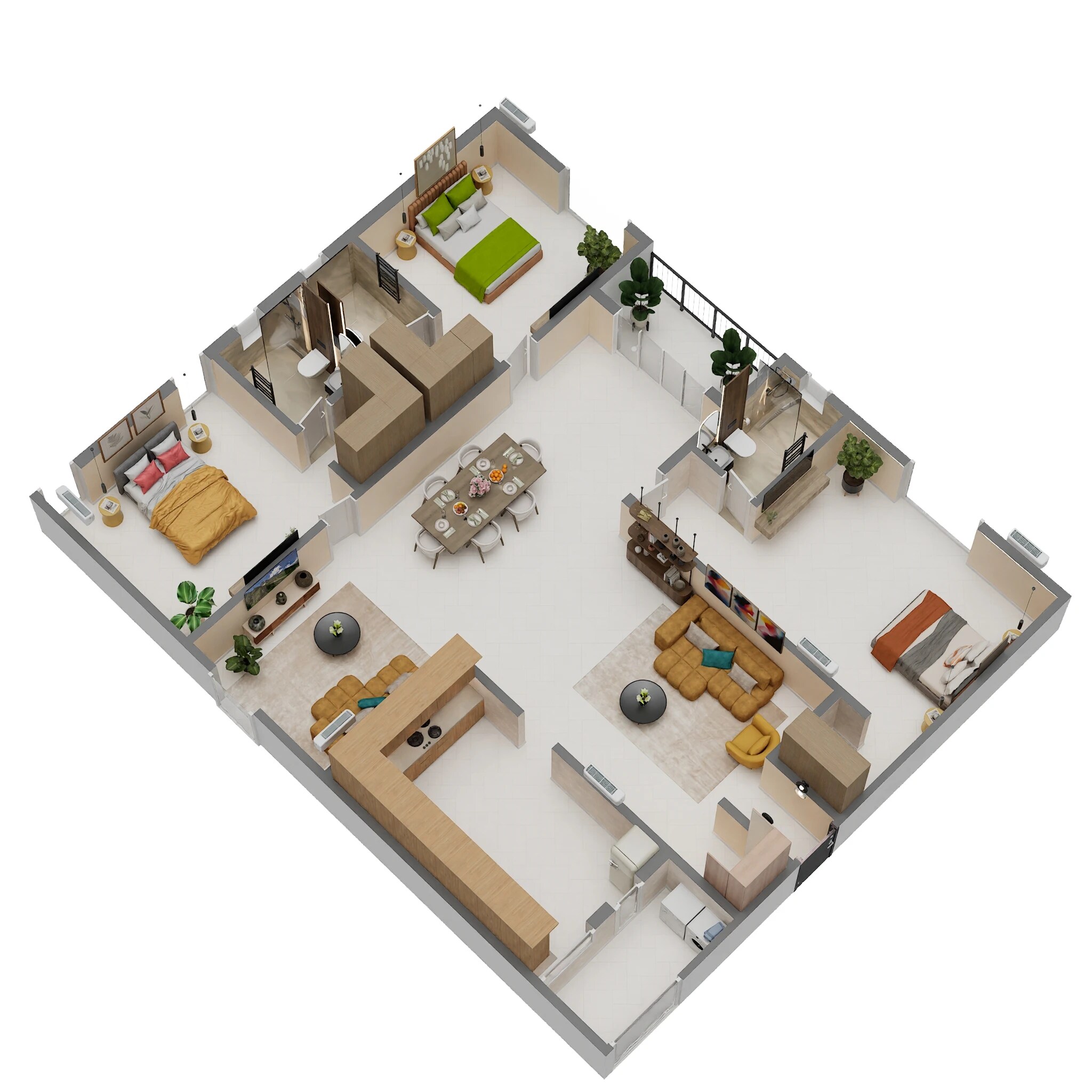 3 BHK 1671 Sq. Ft. Apartment