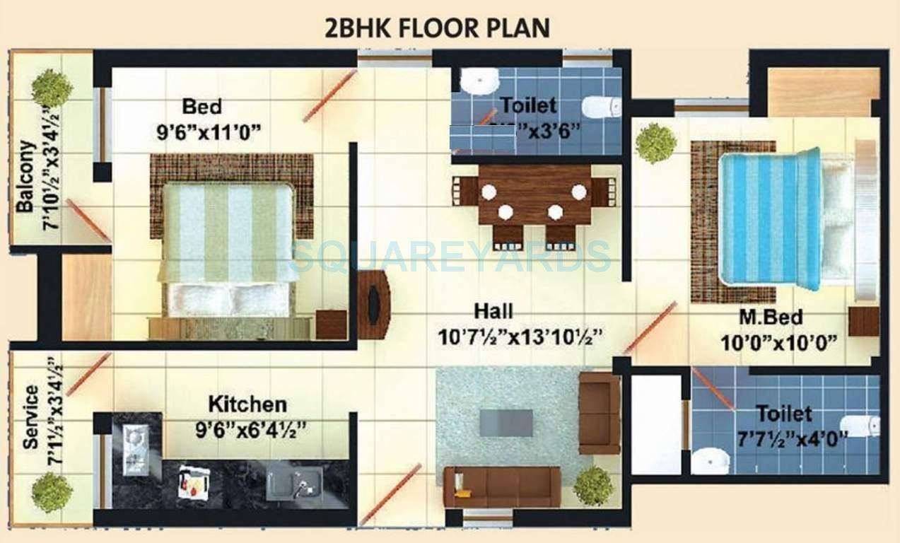 2 BHK 998 Sq. Ft. Apartment in Steps Stone Atchuta