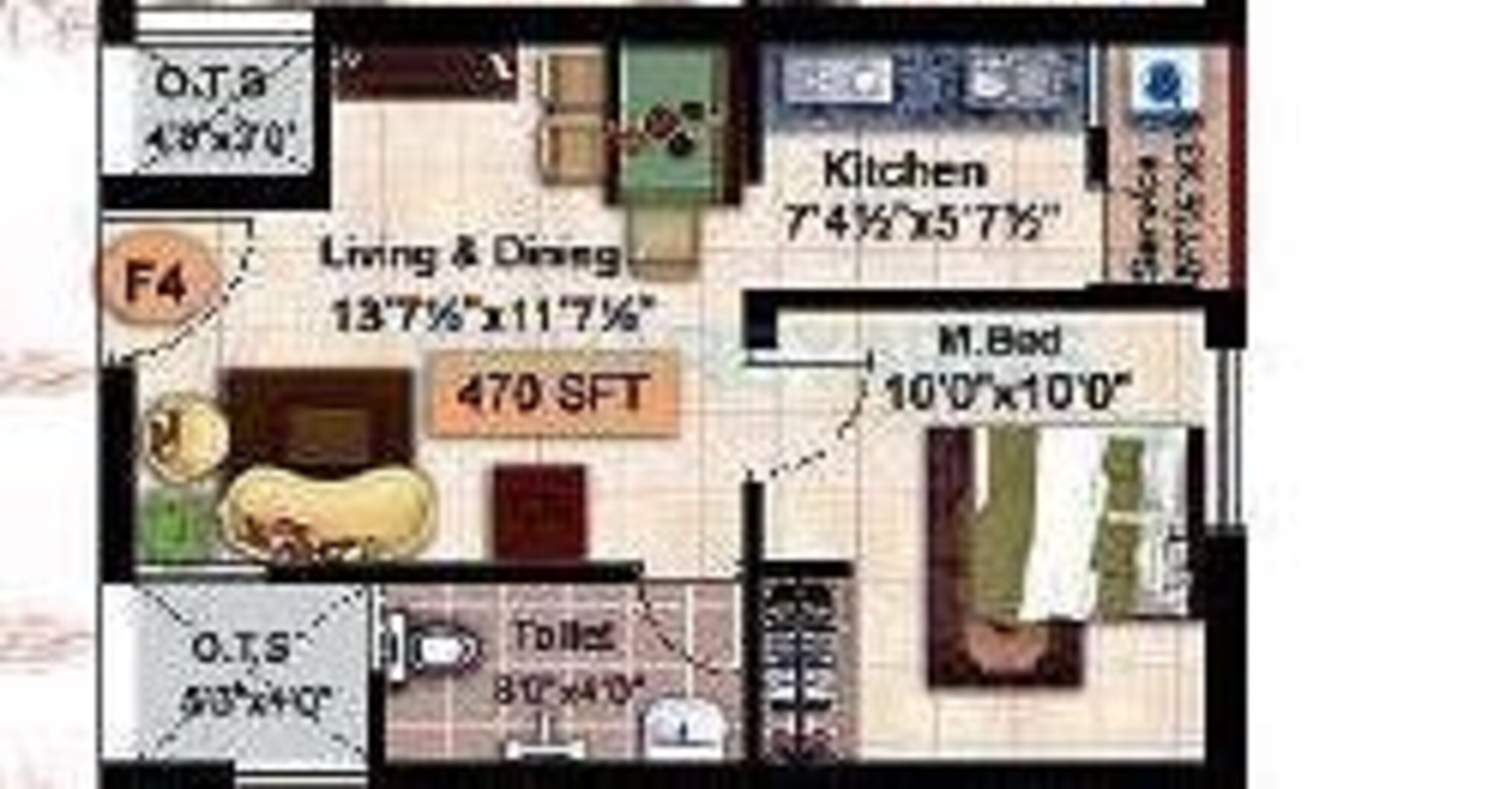 steps stone krishu apartment 1bhk 470sqft1