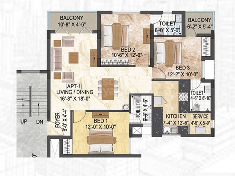 Stepspace Classic Apartment 3 BHK Layout