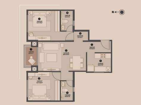 2 BHK 1053 Sq. Ft. Apartment in The House Of Hiranandani