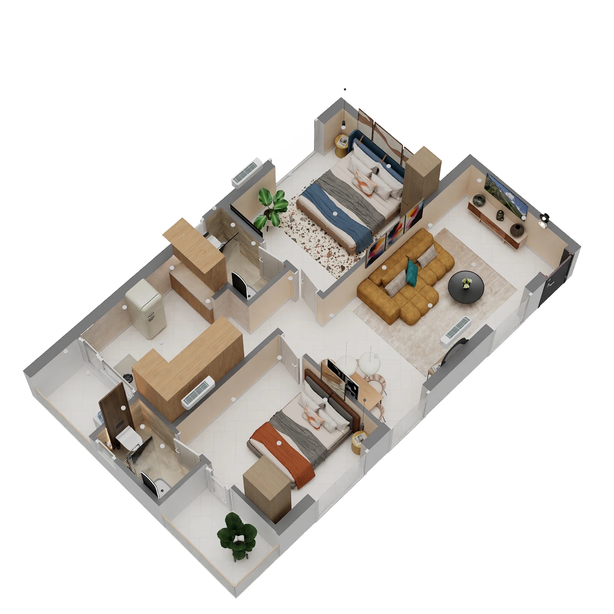 2 BHK 975 Sq. Ft. Apartment