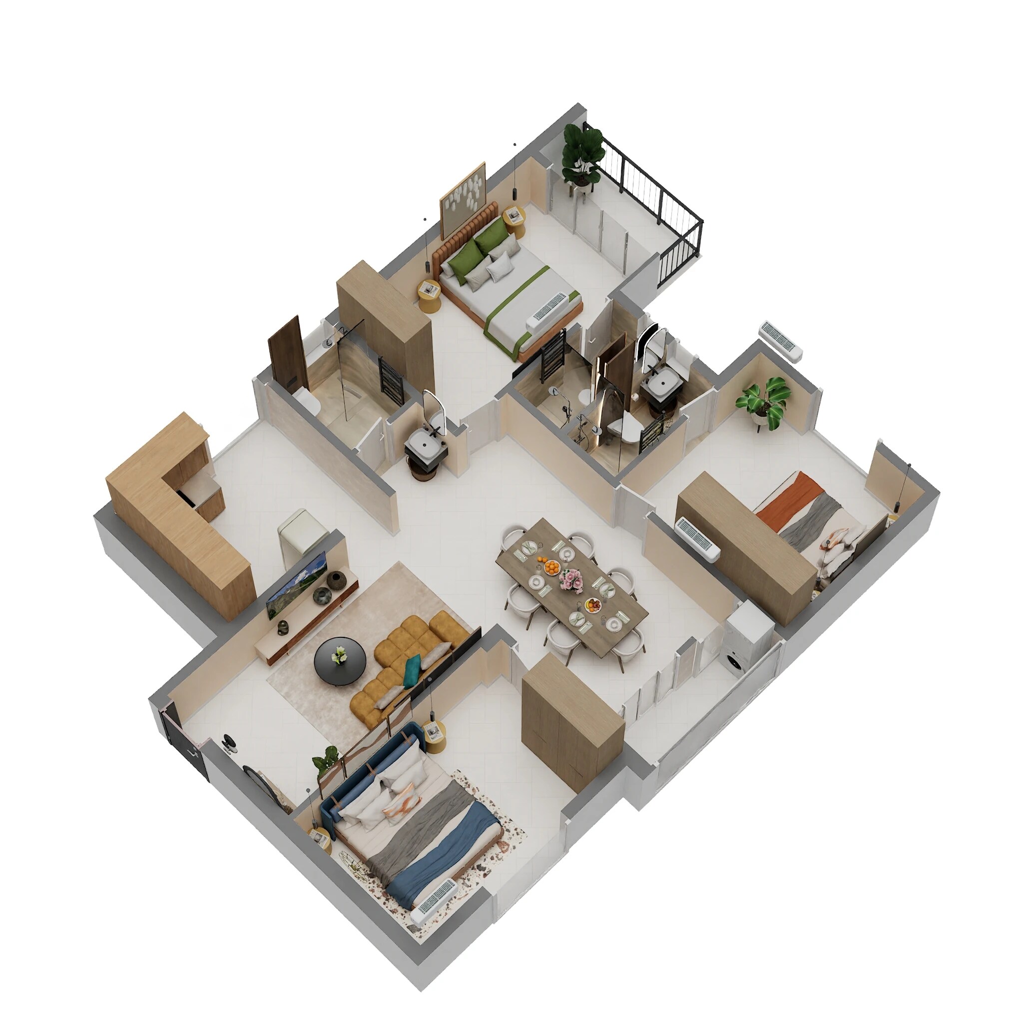 3 BHK 1545 Sq. Ft. Apartment