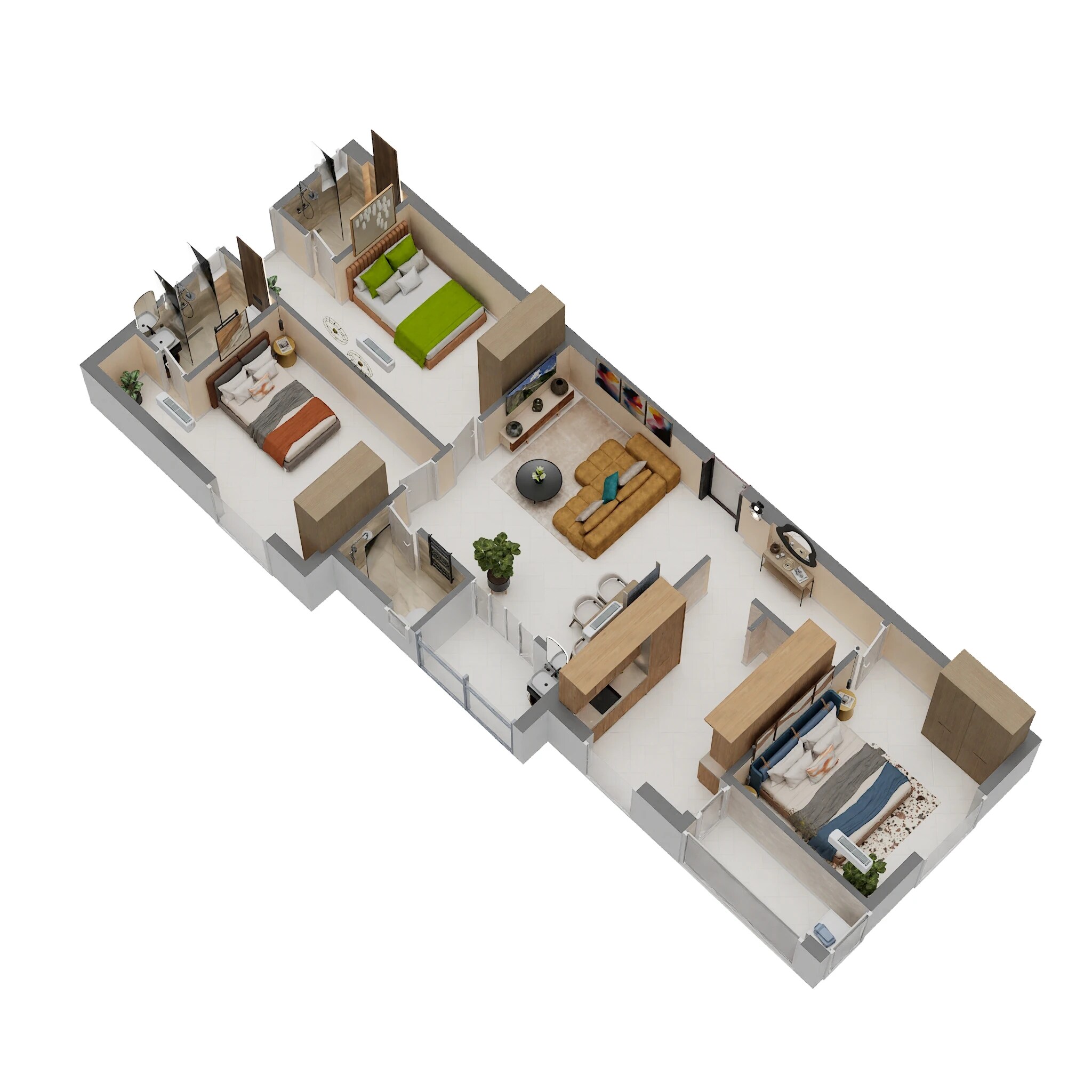 3 BHK 945 Sq. Ft. Apartment