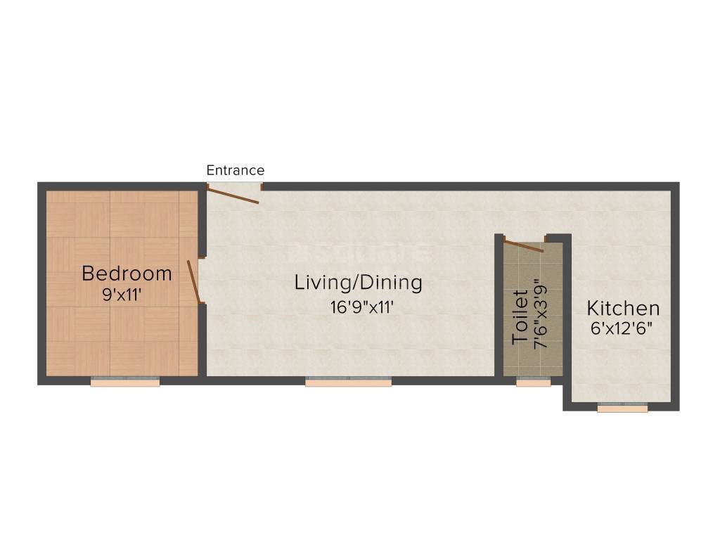 Floor plan of 1 BHK 546 Sq. Ft. Apartment in Thilaga Aishani, Chennai