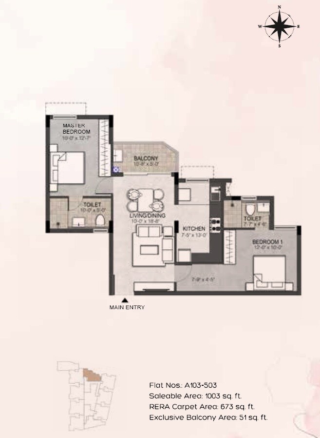 2 BHK 1003 Sq. Ft. Apartment