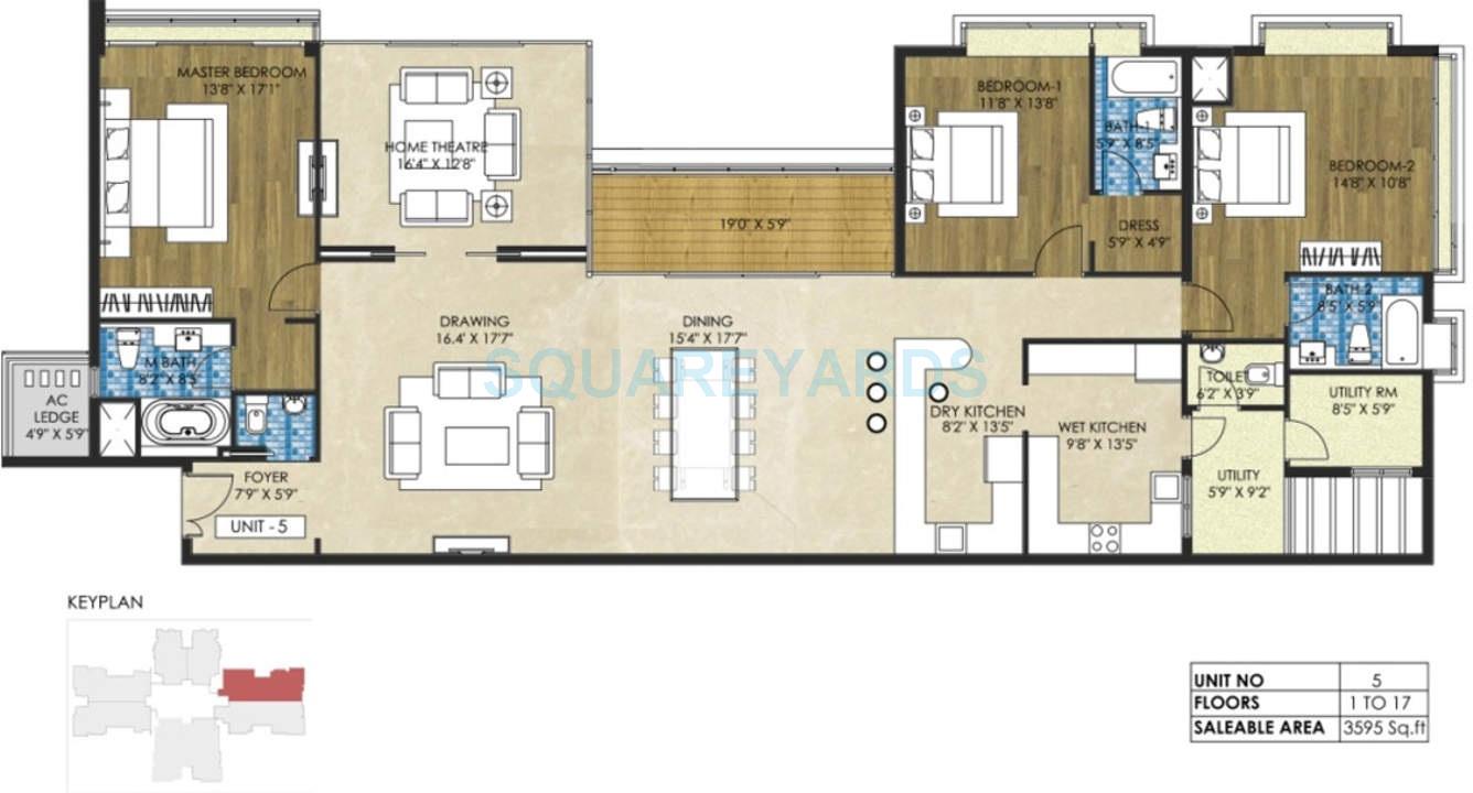 3 BHK 3595 Sq. Ft. Apartment
