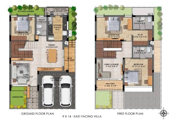 Floor plan of 3 BHK 2316 Sq. Ft. Villa in TVS Emerald Aaranya, Chennai