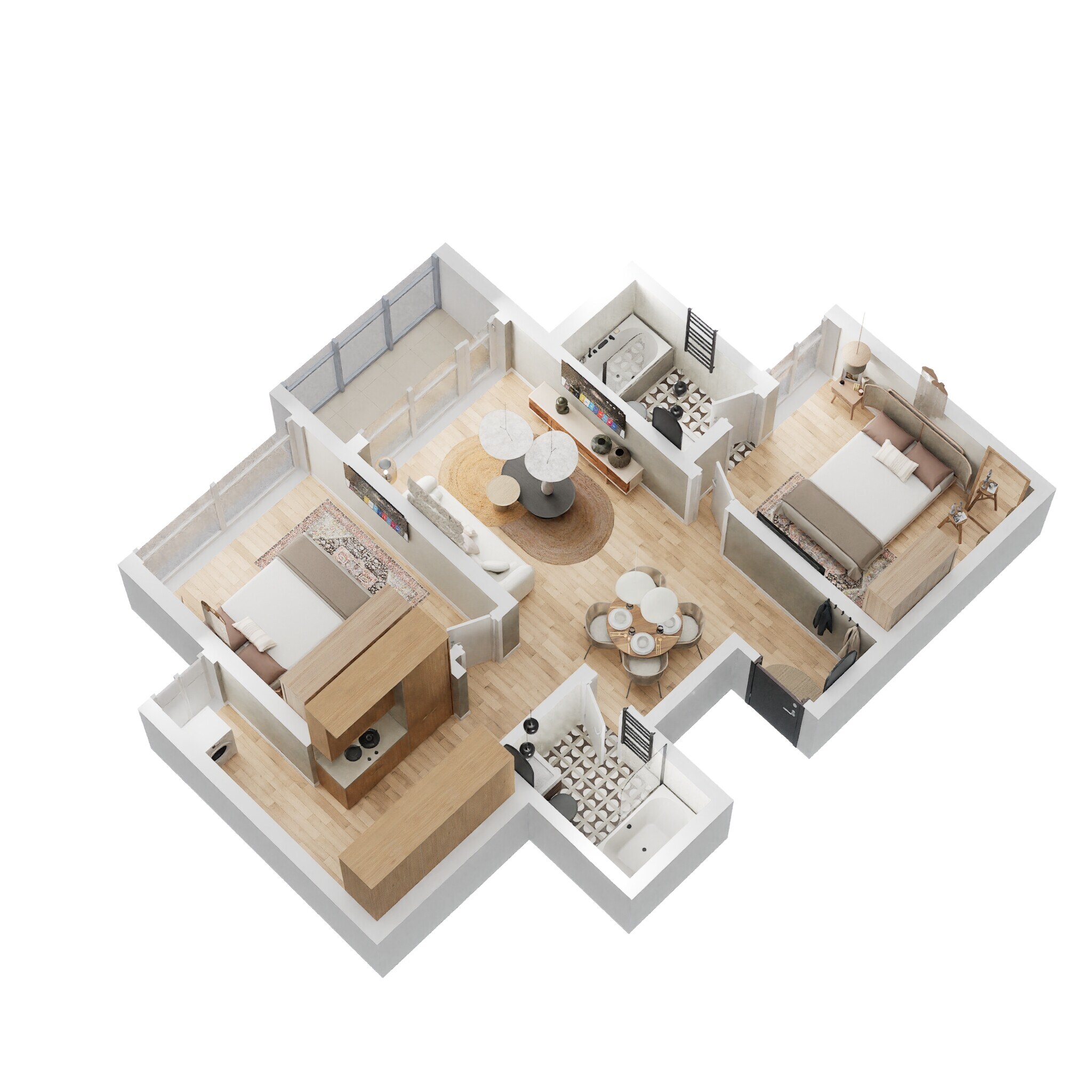 2 BHK 1058 Sq. Ft. Apartment