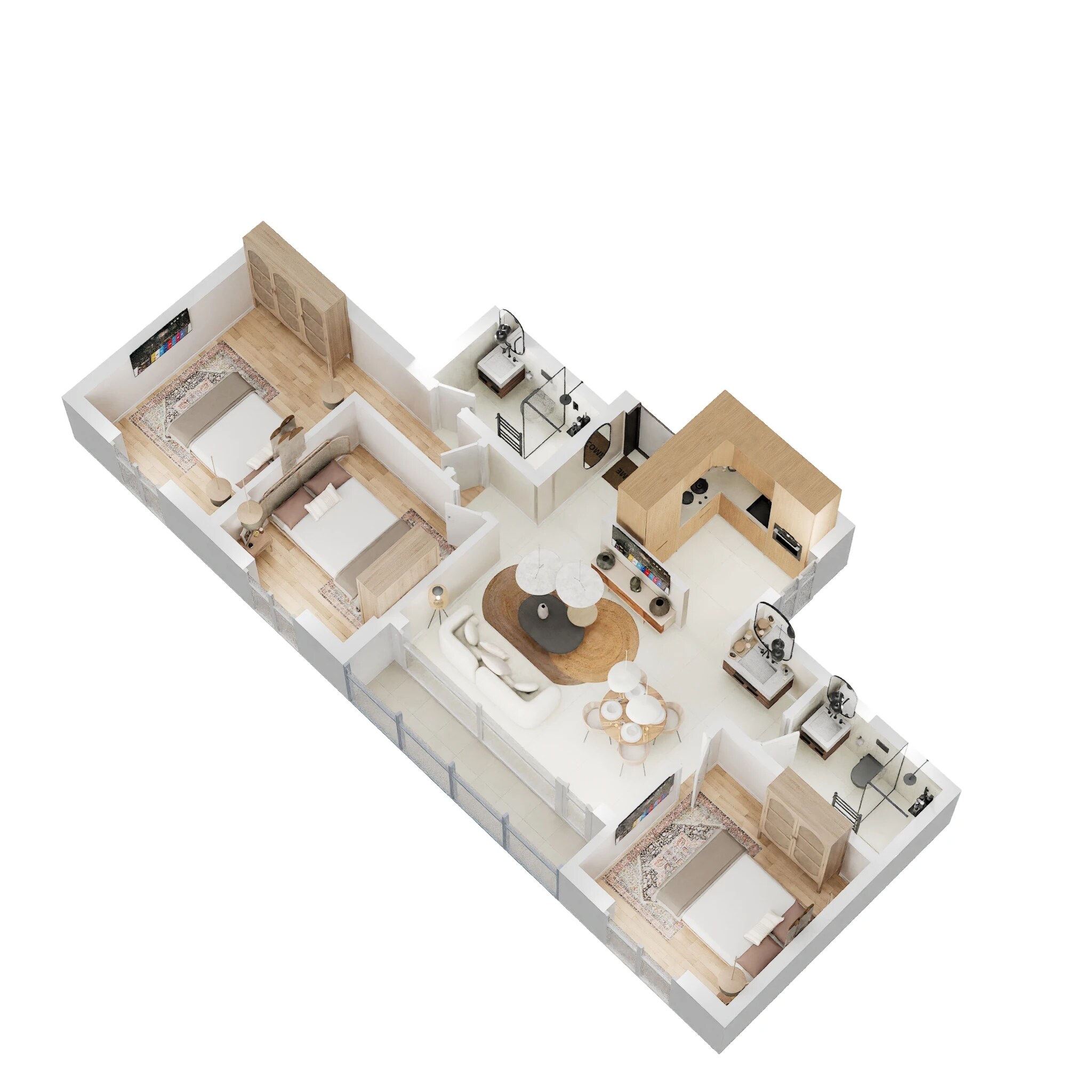 3 BHK 1208 Sq. Ft. Apartment