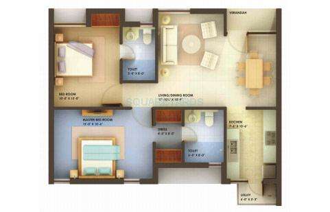 unitech chaitanya apartment 2bhk 1040sqft1