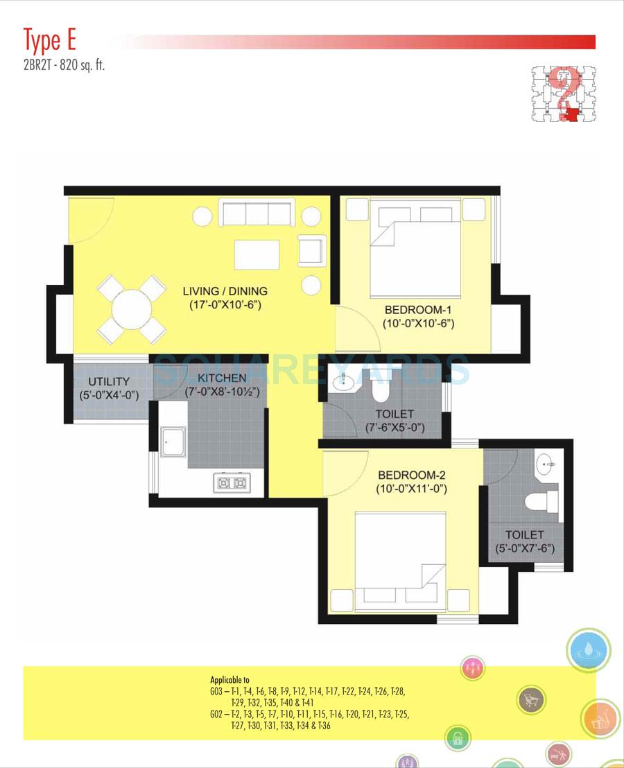 unitech unihomes 2 apartment 2bhk 820sqft1